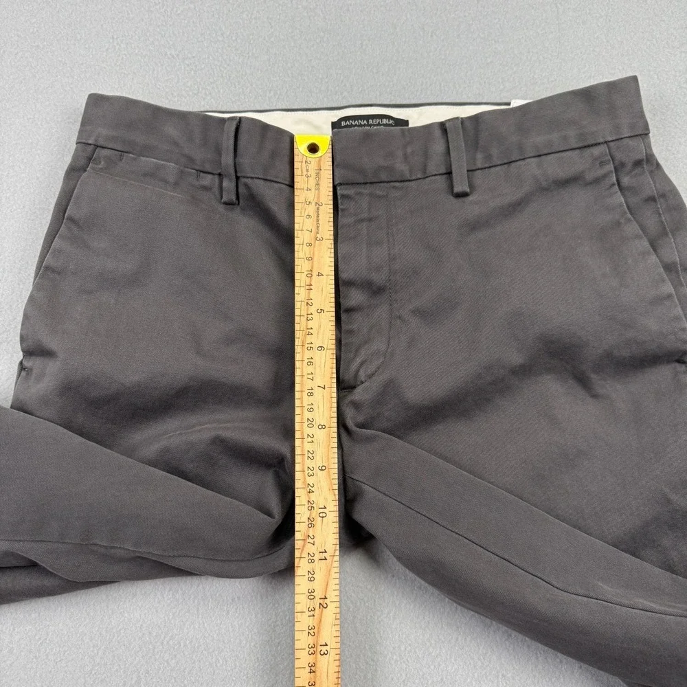 Banana Republic Chino Pants Men 31x30 Charcoal Gray Fulton Slim Straight Stretch